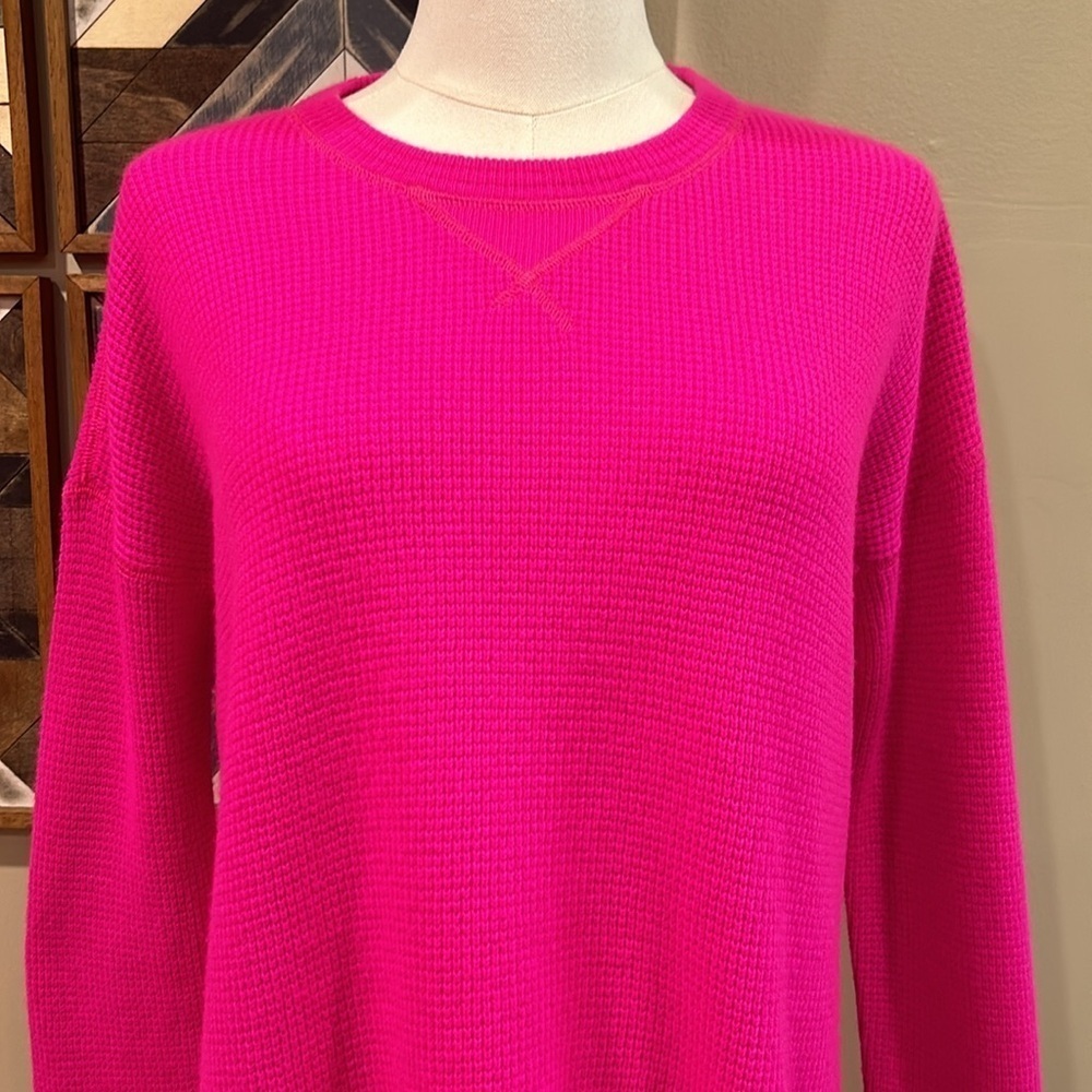 Polo Ralph Lauren Cashmere Hot Pink Sweater Oversized XS - Picture 2 of 8